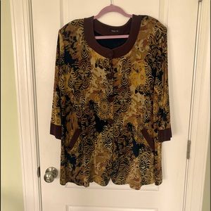 Vikki Vi Plus-sized Jacket Gild/Brown